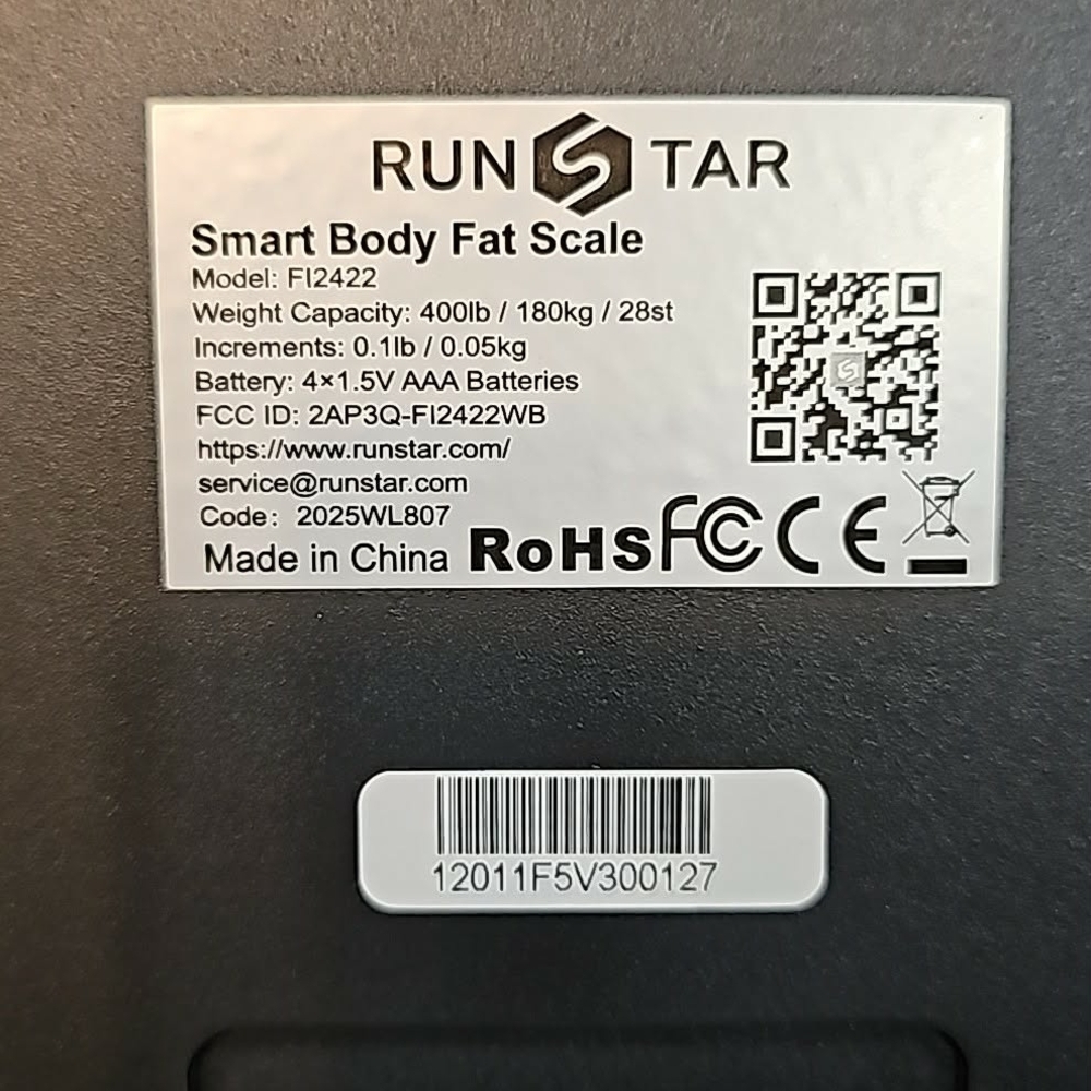 RUNSTAR Smart Body Fat Scale